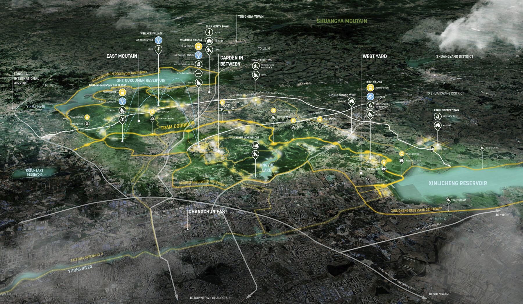 Diagram of large-scale park master plan in China