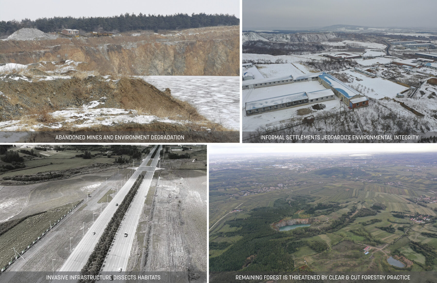 Existing conditions photos of a large-scale park master plan in China