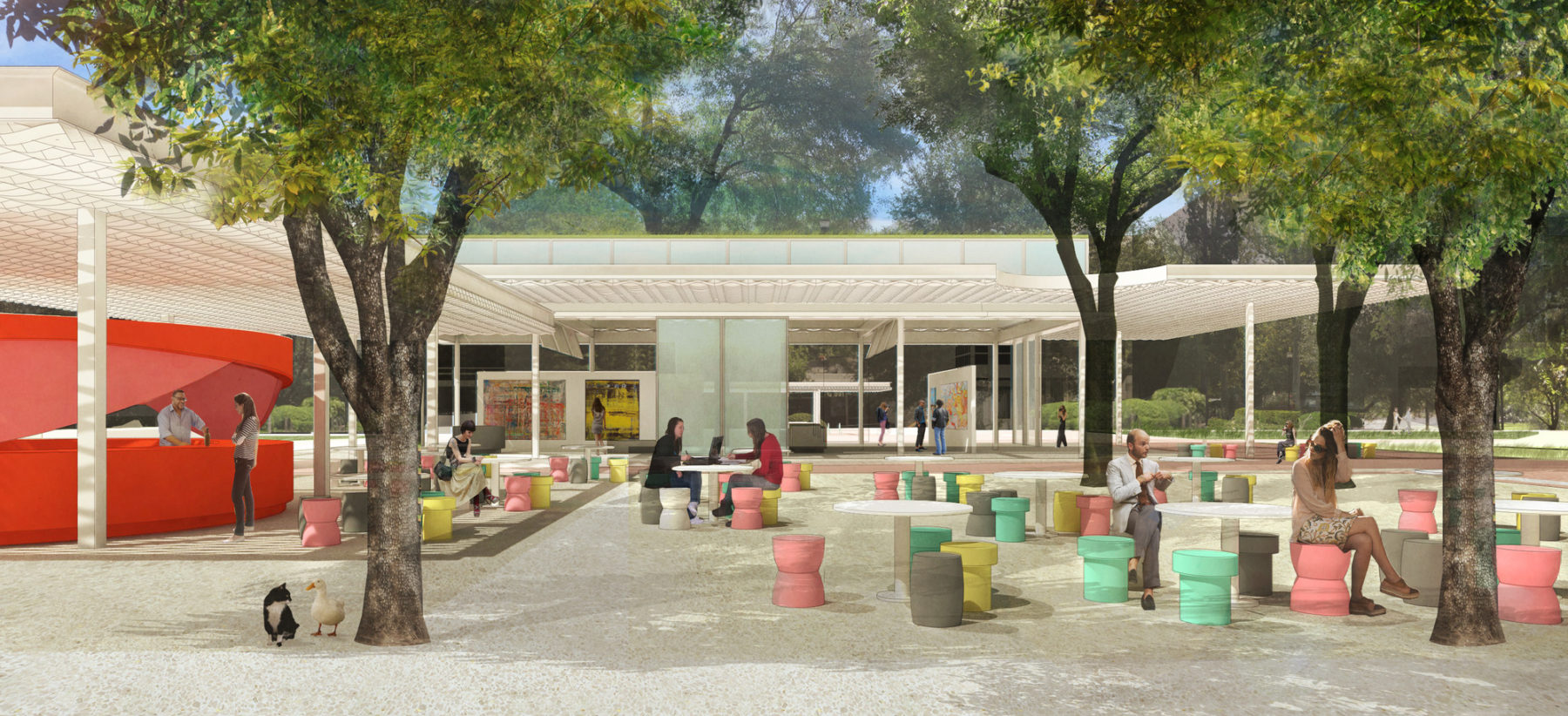 rendering of outdoor workspace