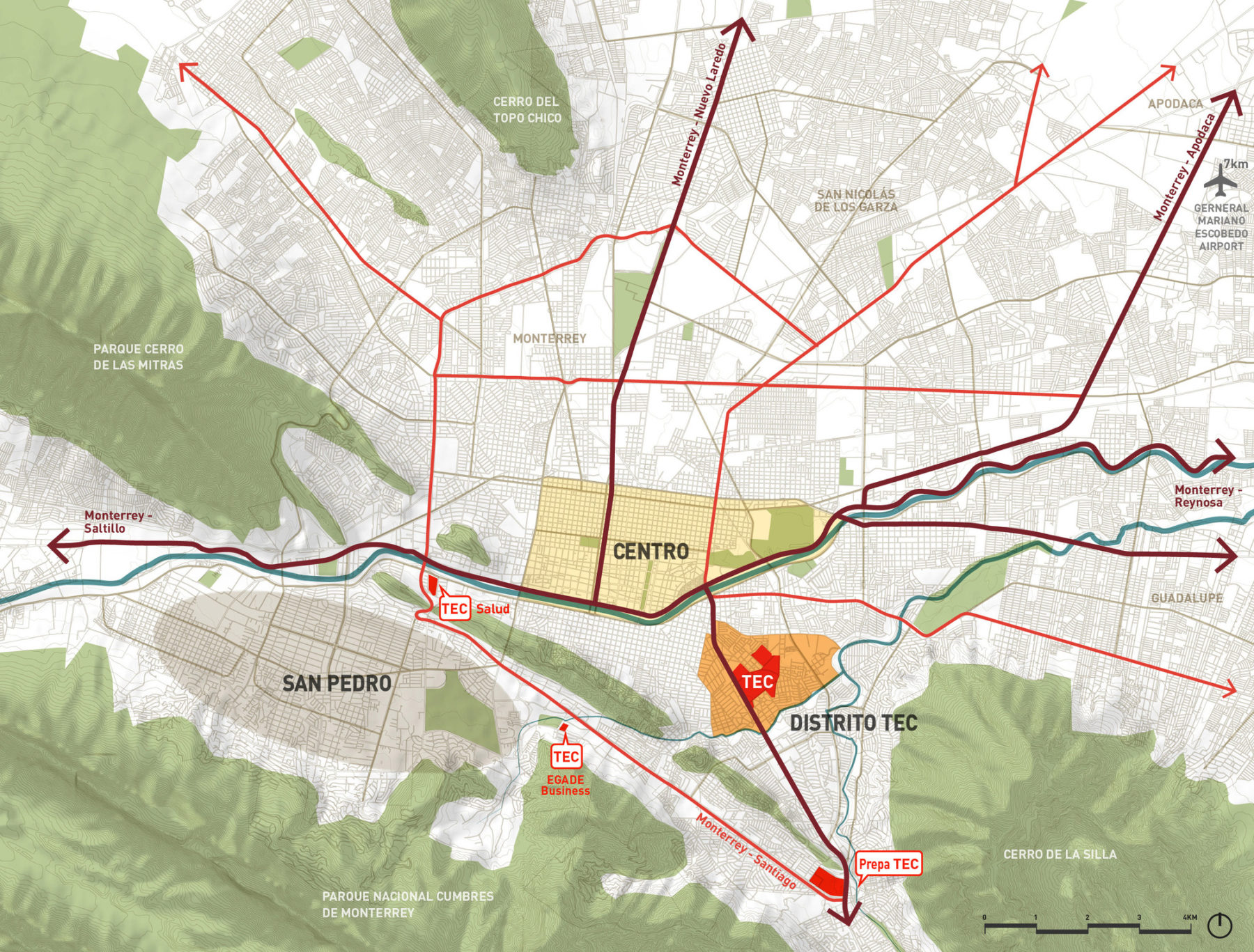 aerial diagram of monterrey tec